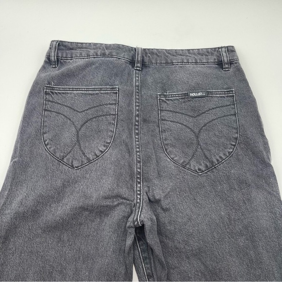 ROLLA'S Jeans Size 28 AU 10 Eastcoast Crop Flare High Rise Black Wash Raw Hem - Picture 10 of 14